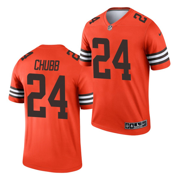 Men's Cleveland Browns #24 Nick Chubb Orange Inverted Legend Stitched Football Jersey